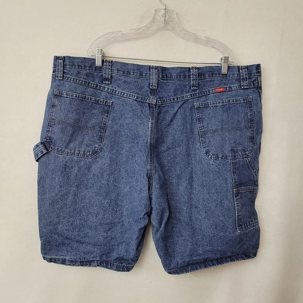 Wrangler Mens Carpenter Denim Shorts Size 46‎ Blue Medium Wash Utility Workwear
